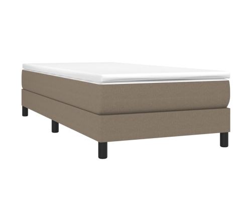 Estructura de cama sin colchón tela gris taupe 90x190 cm