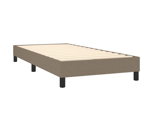 Estructura de cama sin colchón tela gris taupe 90x190 cm