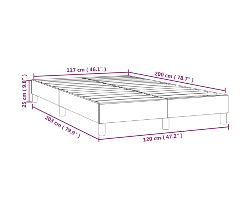 Estructura de cama de tela gris claro 120x200 cm