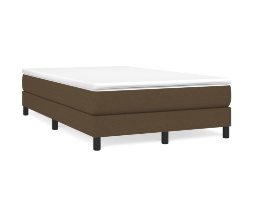 Estructura de cama sin colchón tela marrón oscuro 120x200 cm