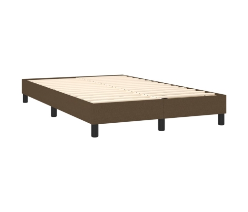 Estructura de cama sin colchón tela marrón oscuro 120x200 cm
