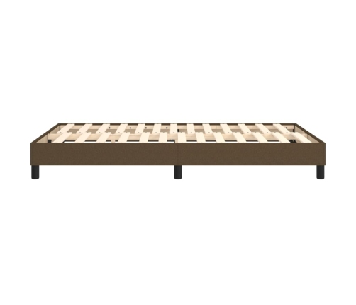Estructura de cama sin colchón tela marrón oscuro 120x200 cm