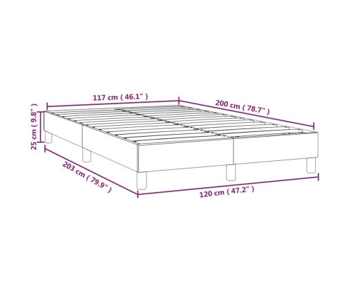Estructura de cama sin colchón tela marrón oscuro 120x200 cm