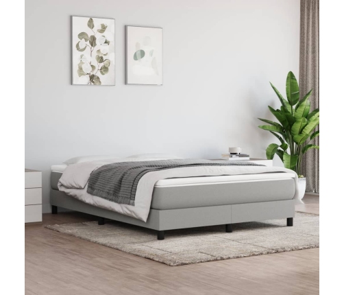 Cama sin colchón tela gris claro 140x190 cm