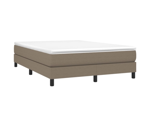 Cama sin colchón tela gris taupe 140x190 cm