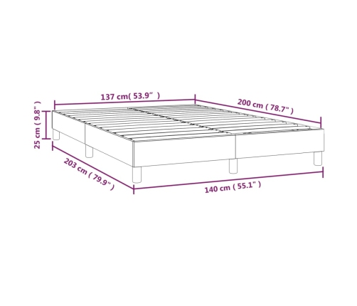 Estructura de cama de tela gris claro 140x200 cm