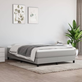 Cama sin colchón tela gris claro 140x200 cm