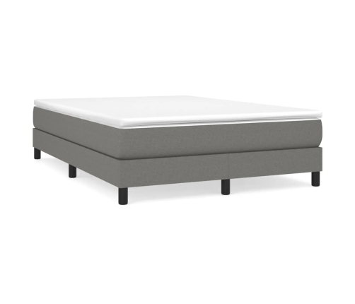 Estructura de cama sin colchón tela gris oscuro 140x200 cm