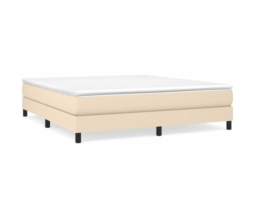 Cama sin colchón tela color crema 160x200 cm