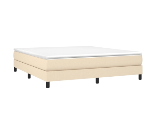 Cama sin colchón tela color crema 160x200 cm