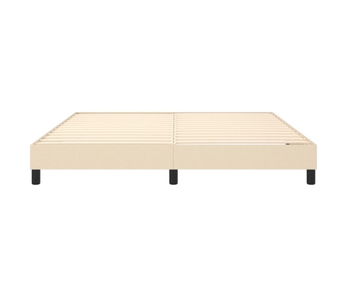 Cama sin colchón tela color crema 160x200 cm