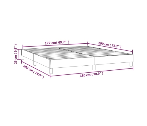 vidaXL Estructura de cama tela gris claro 180x200 cm