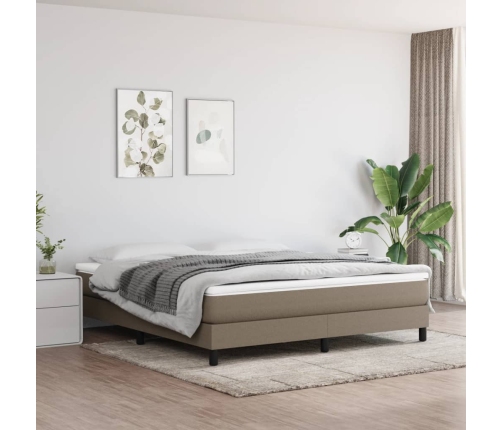 Estructura de cama de tela gris taupe 180x200 cm