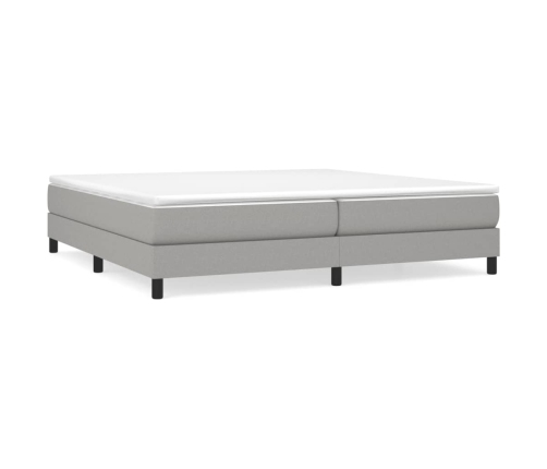 Cama sin colchón tela gris claro 200x200 cm