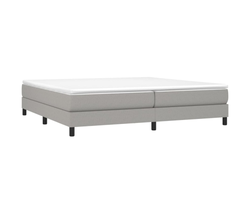 Cama sin colchón tela gris claro 200x200 cm