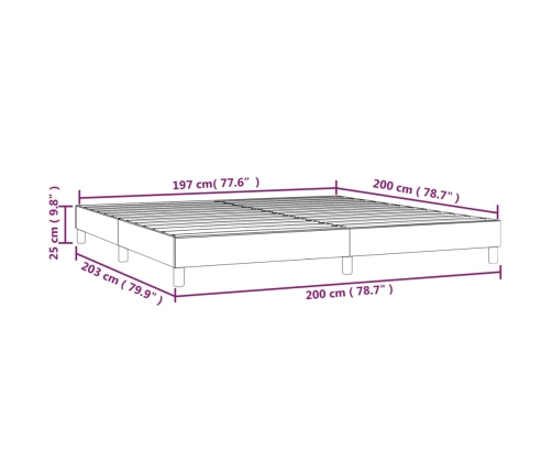 Estructura de cama tela gris claro 200x200 cm