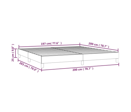 Cama sin colchón tela marrón oscuro 200x200 cm