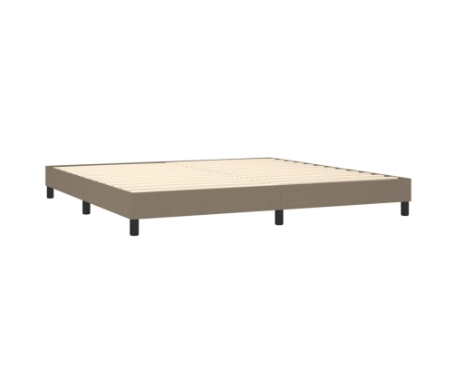 Cama sin colchón tela gris taupe 200x200 cm