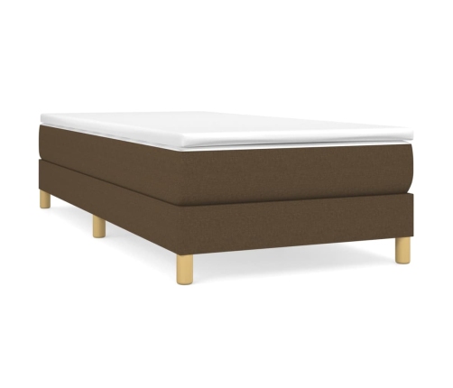 Estructura de cama sin colchón tela marrón oscuro 80x200 cm