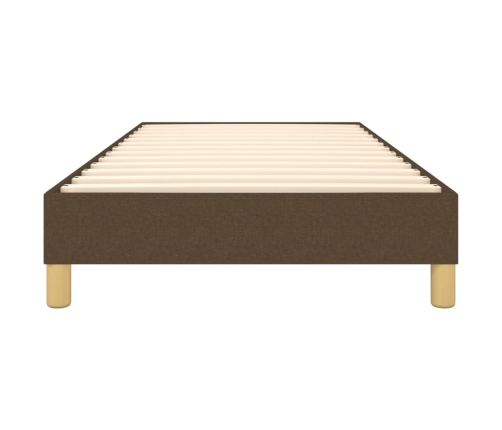 Estructura de cama sin colchón tela marrón oscuro 80x200 cm