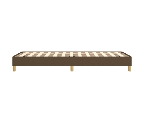 Estructura de cama sin colchón tela marrón oscuro 80x200 cm