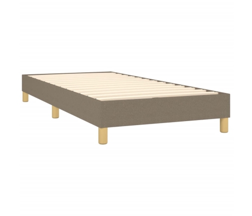 Estructura de cama sin colchón tela gris taupe 80x200 cm