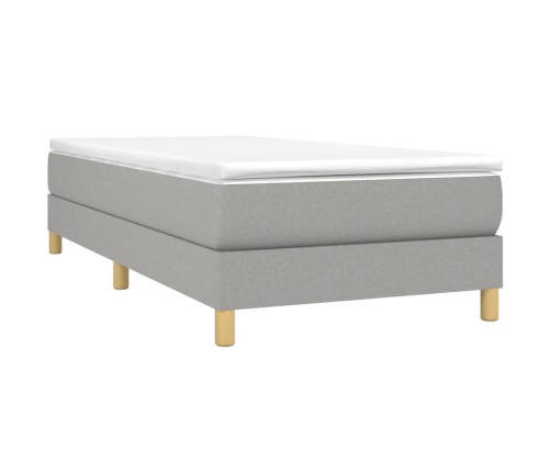 vidaXL Estructura de cama de tela gris claro 90x190 cm