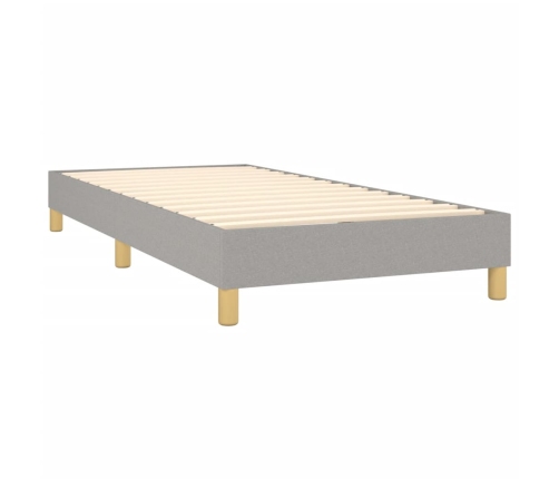 vidaXL Estructura de cama de tela gris claro 90x190 cm