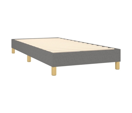 Estructura de cama sin colchón tela gris oscuro 90x190 cm