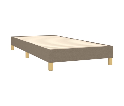 Estructura de cama sin colchón tela gris taupe 90x190 cm