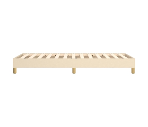 Estructura de cama sin colchón tela crema 90x190 cm