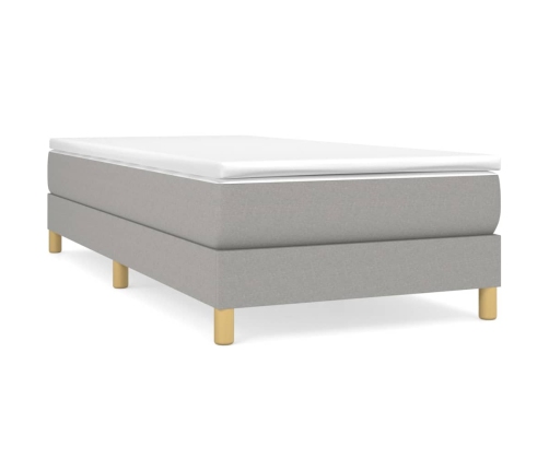 Estructura de cama sin colchón tela gris claro 90x200 cm