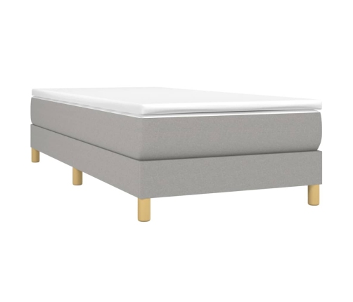 Estructura de cama sin colchón tela gris claro 90x200 cm