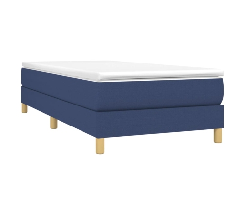 Estructura de cama sin colchón tela azul 100x200 cm