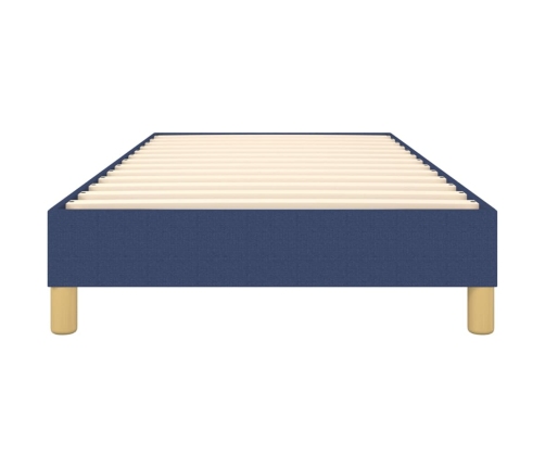 Estructura de cama sin colchón tela azul 100x200 cm