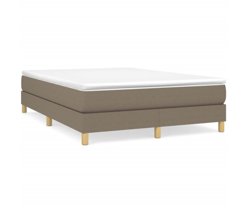 Cama sin colchón tela gris taupe 140x190 cm