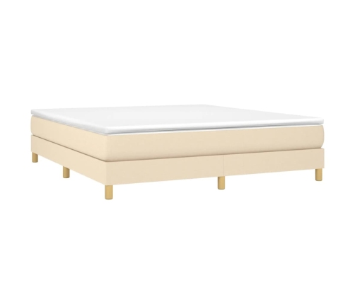 Cama sin colchón tela color crema 160x200 cm