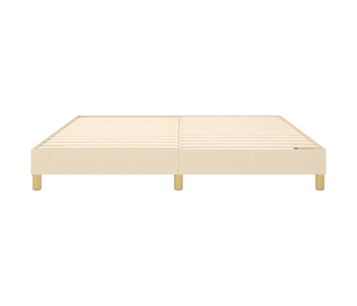Cama sin colchón tela color crema 160x200 cm