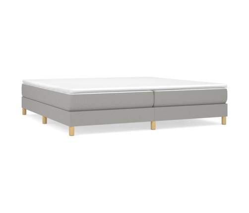 Cama sin colchón tela gris claro 200x200 cm