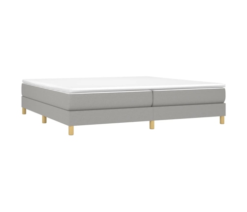 Cama sin colchón tela gris claro 200x200 cm