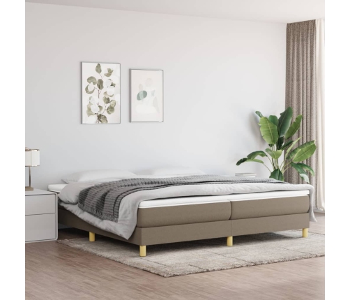 Cama sin colchón tela gris taupe 200x200 cm