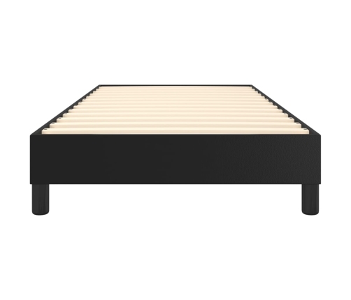 Estructura de cama sin colchón cuero sintético negro 90x190 cm