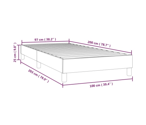 Estructura de cama sin colchón cuero sintético gris 100x200 cm