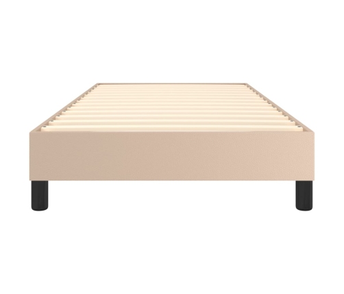 vidaXL Estructura de cama de cuero sintético capuchino 100x200 cm