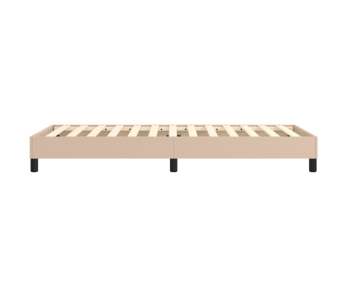 vidaXL Estructura de cama de cuero sintético capuchino 100x200 cm