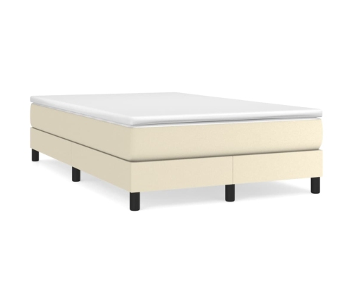 Estructura de cama sin colchón cuero sintético crema 120x200 cm