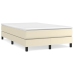 Estructura de cama sin colchón cuero sintético crema 120x200 cm