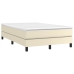 Estructura de cama sin colchón cuero sintético crema 120x200 cm