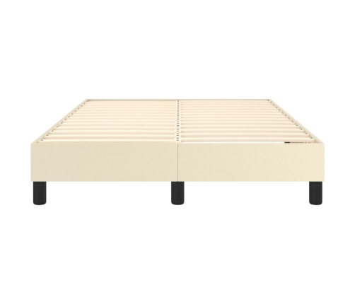 Estructura de cama sin colchón cuero sintético crema 120x200 cm