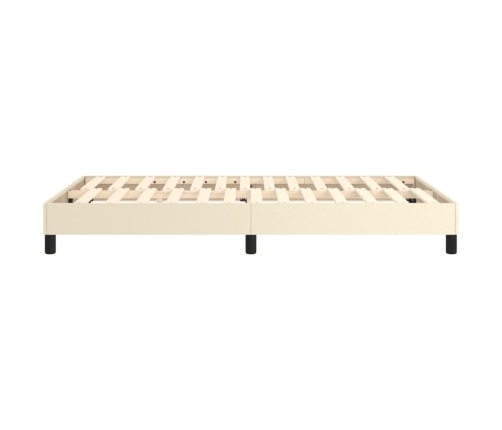 Estructura de cama sin colchón cuero sintético crema 120x200 cm